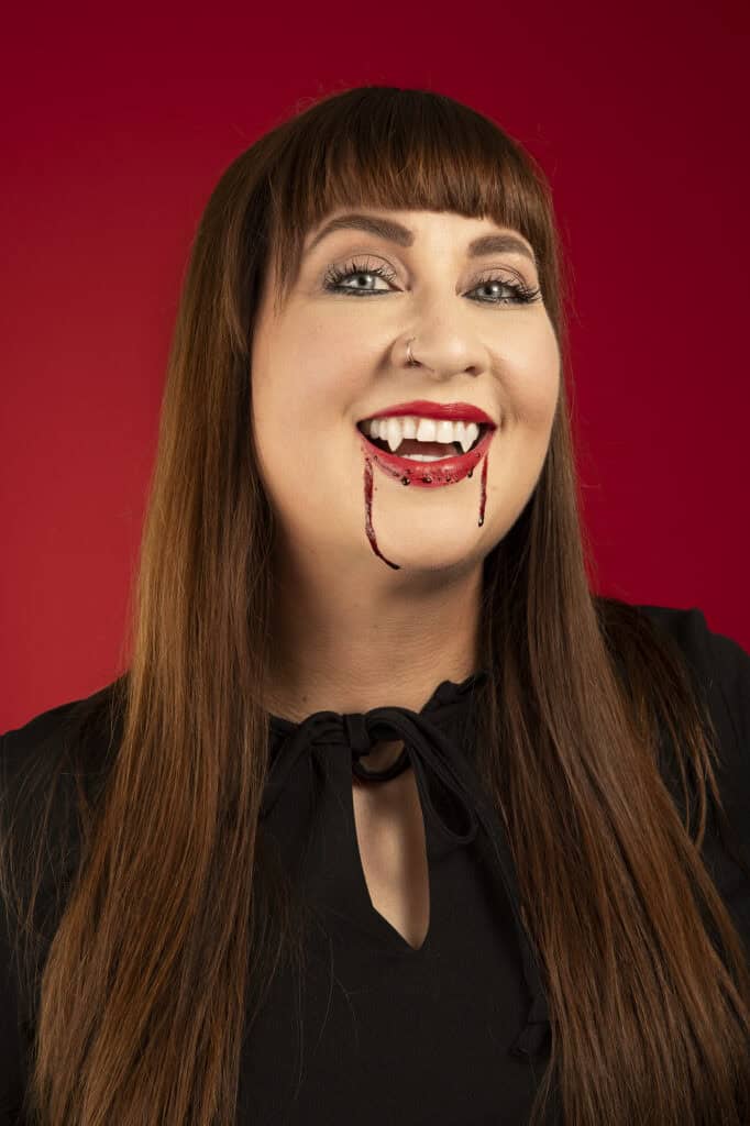 portrait of comedian virginia jones as a vampire